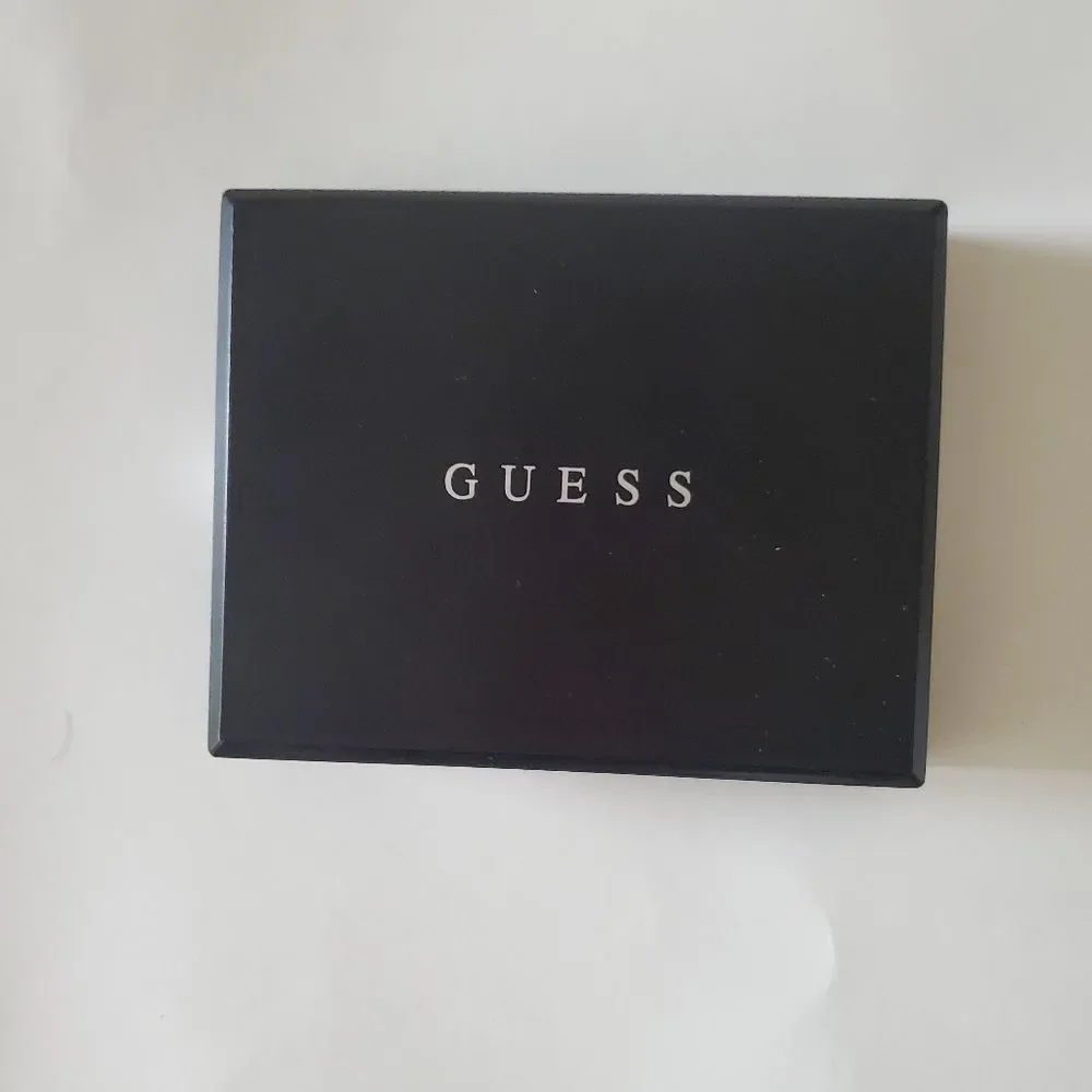 New guess mens real leather wallet